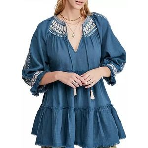 FREE PEOPLE dreamweaver embroidered tunic S